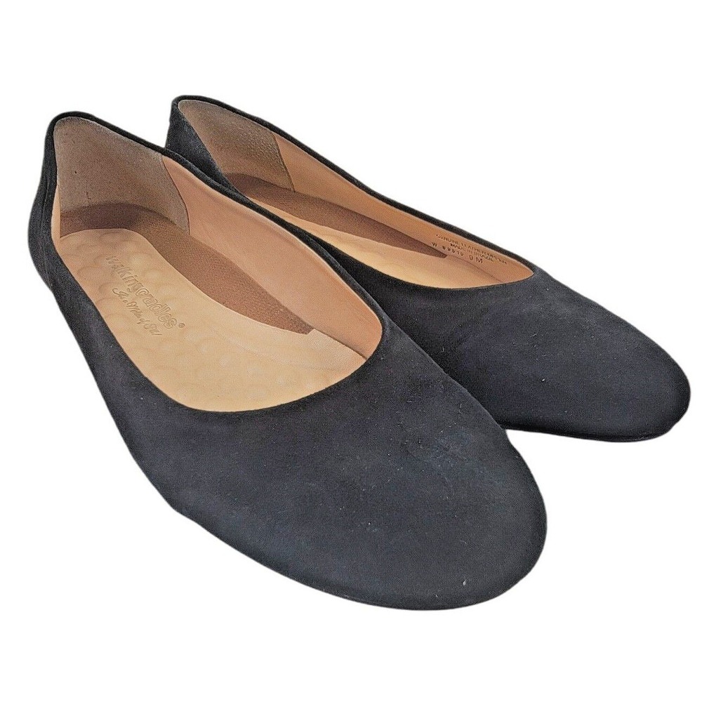 Walking Cradles Women's Black Leather Casual Comfort Ballet Flats Shoes Size 9 M